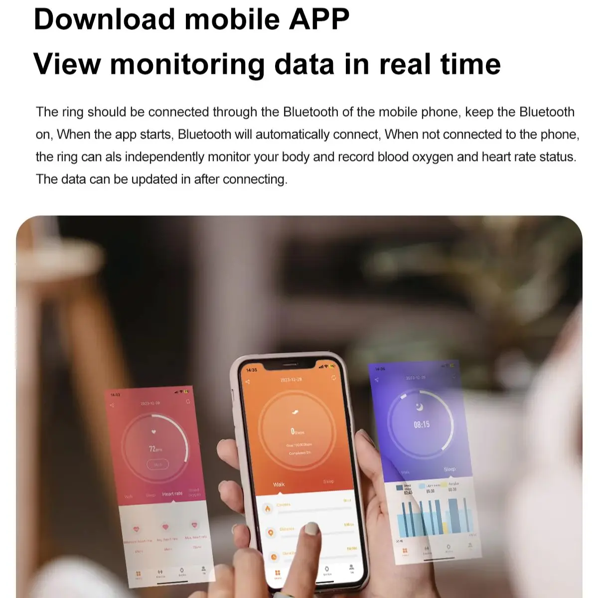 Amzmax Умное Фитнес-кольцо Для Мужчин И Женщин Мониторинг Сердечного Ритма Сна Ip68