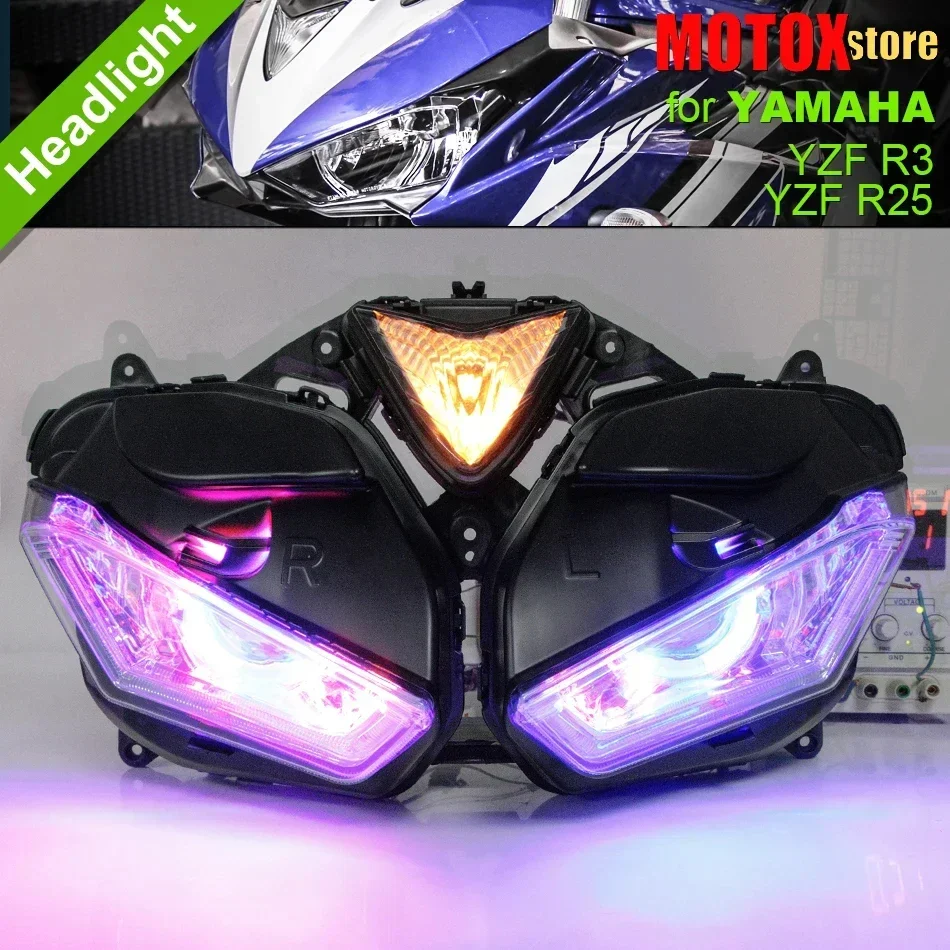 

Подходит для YAMAHA YZF R3 R25 2013 - 2017 фара ангельские глазки Скрытая фара в сборе YZFR3 YZFR25 фара 2014 2015 YZF Φ