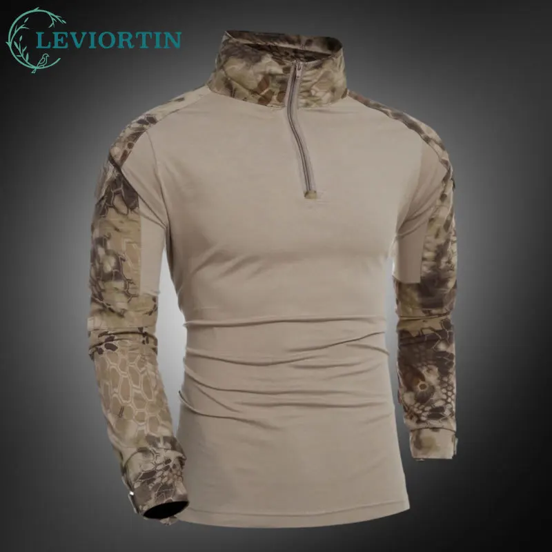 Мужская армейская рубашка с длинным рукавом в стиле милитари тактические