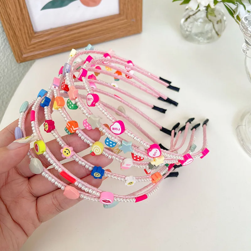 

Love Heart Star Strawberry Headband Sweet Fruit Pearl Hairbands Bohemian Flower Head Hoop Princess Band Girls Hair Accessories