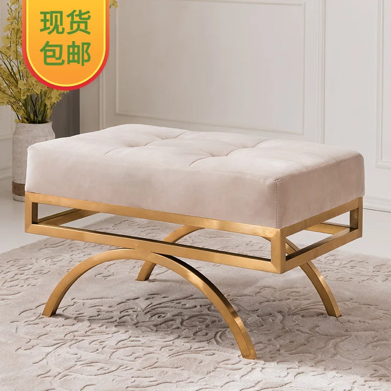 

Fashion clothing store sofa stool square footrest footstool try on shoes wear shoe stool change shoe stool living room small