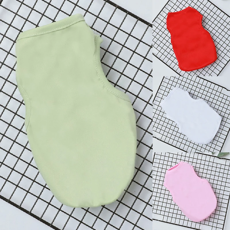 

XS-2XL Summer Pure Cotton Dog Shirts Solid Color Blank Bottoming Puppy Shirt Soft Leisure Cat Vest Clothes for Small Large Dogs