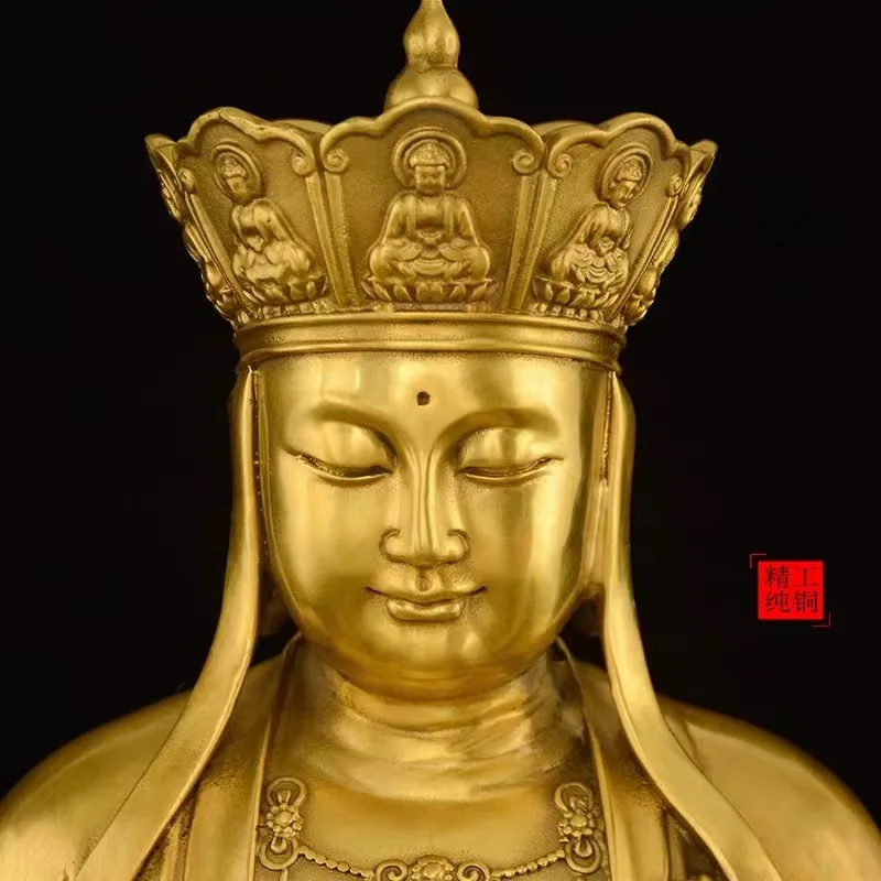 Латунная Бронзовая статуэтка для украшения Бодхисаттва буддийский зал