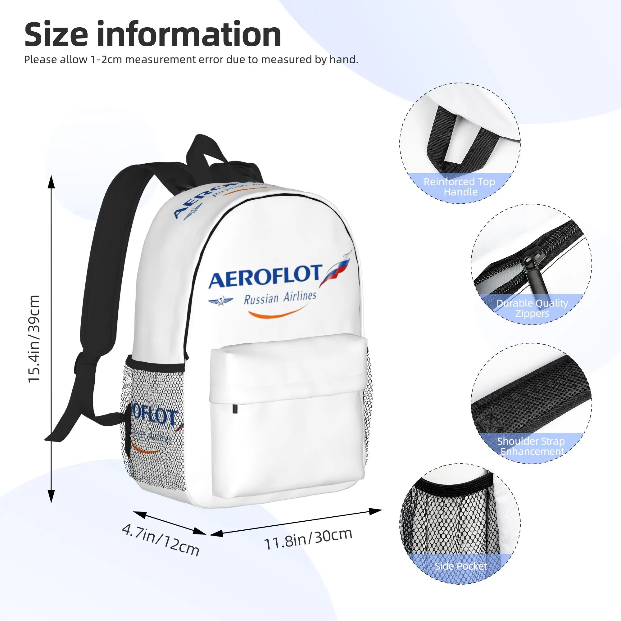 Фото Рюкзак Aeroflot Aviation Russe Pilote Aerospace Aviateur, хит продаж, повседневный рюкзак для мальчиков и девочек, школьная сумка, сумка через плечо №2