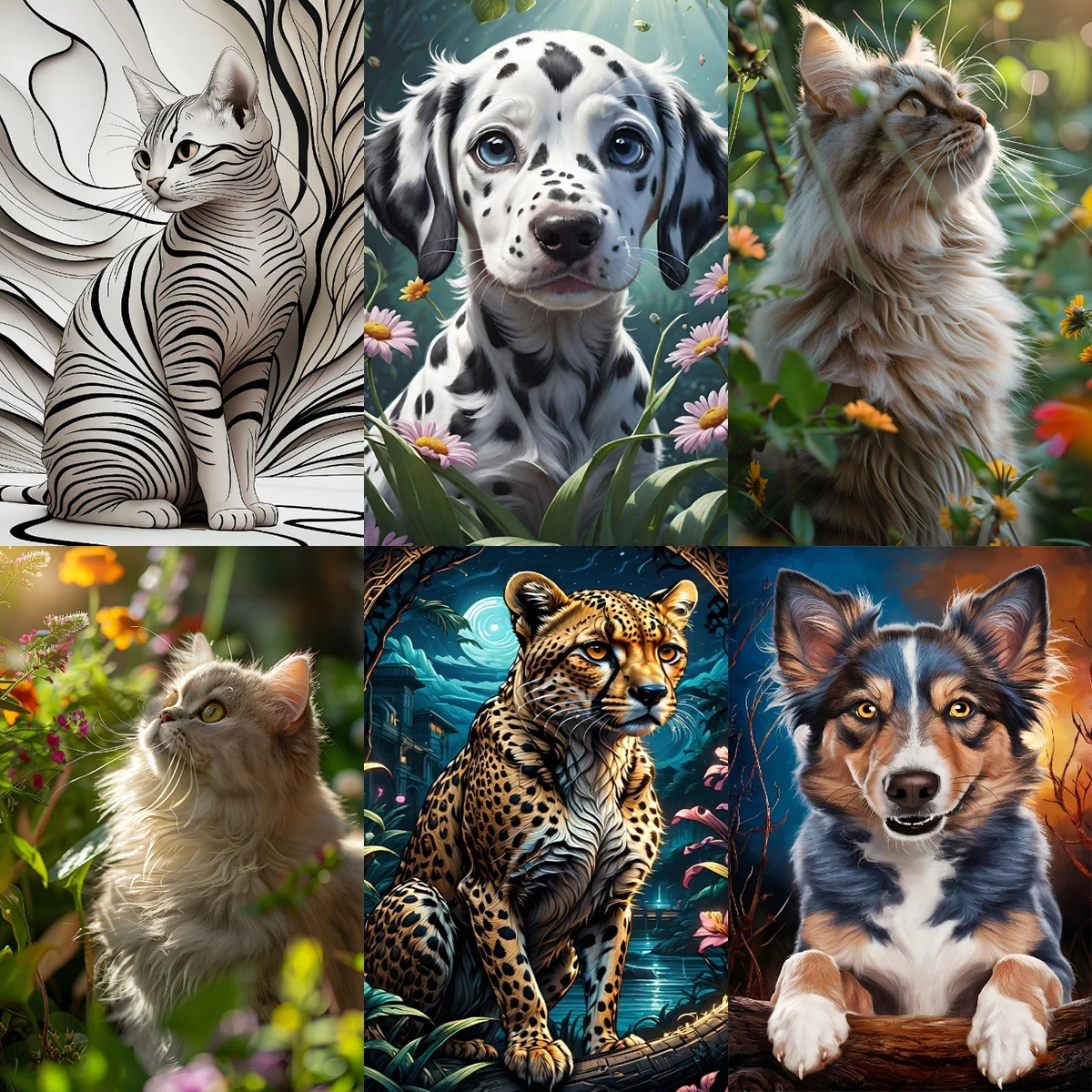 Набор 5D Алмазной Живописи Сделайте Свой Собственный Животные И Пейзаж Полное