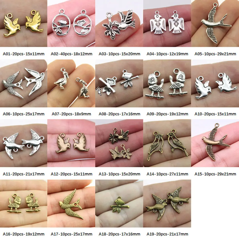 

Bird Branch Charm Pendant Jewelry Findings Components Handmade