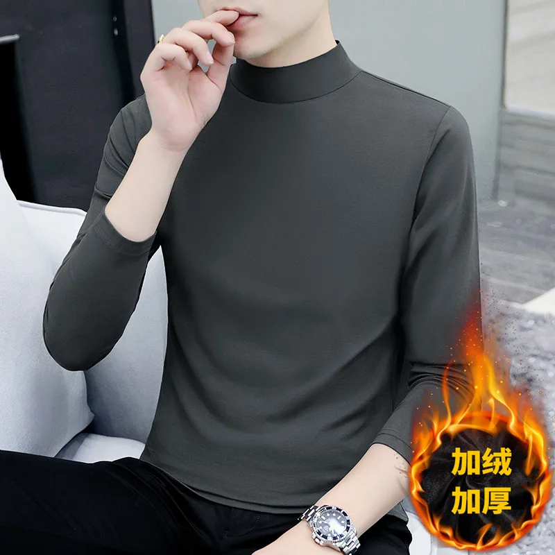 

Мужской зимний кашемировый свитер с коротким воротником, длинный теплый свитер