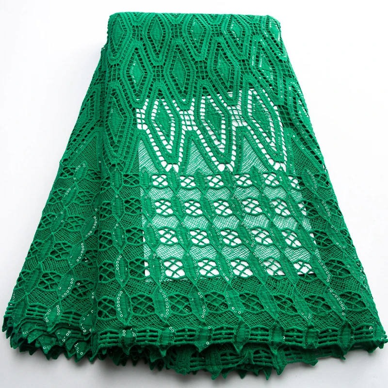 Кружевная ткань Zhenguiru 2023, высококачественный африканский гипюр, кружевная ткань с блестками, нигерийский водорастворимый для женщин, для шитья A3499