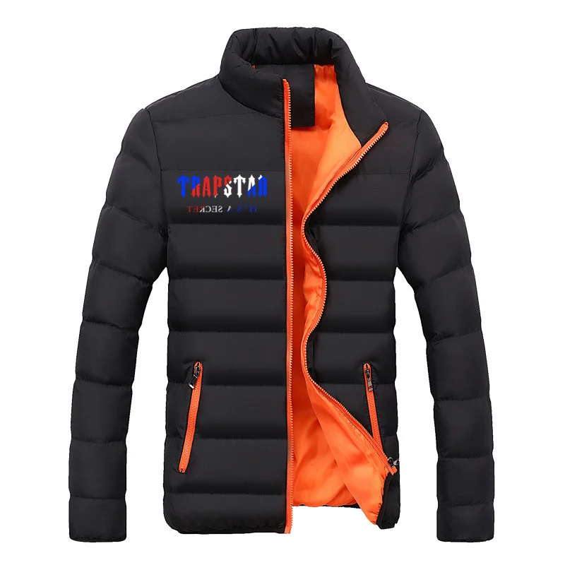 New Trapstar Men's Winter Casual Jacket, Korean Street Down Jacket, Future Millennium Style, Warm and Comfortable, Golf, Zipper