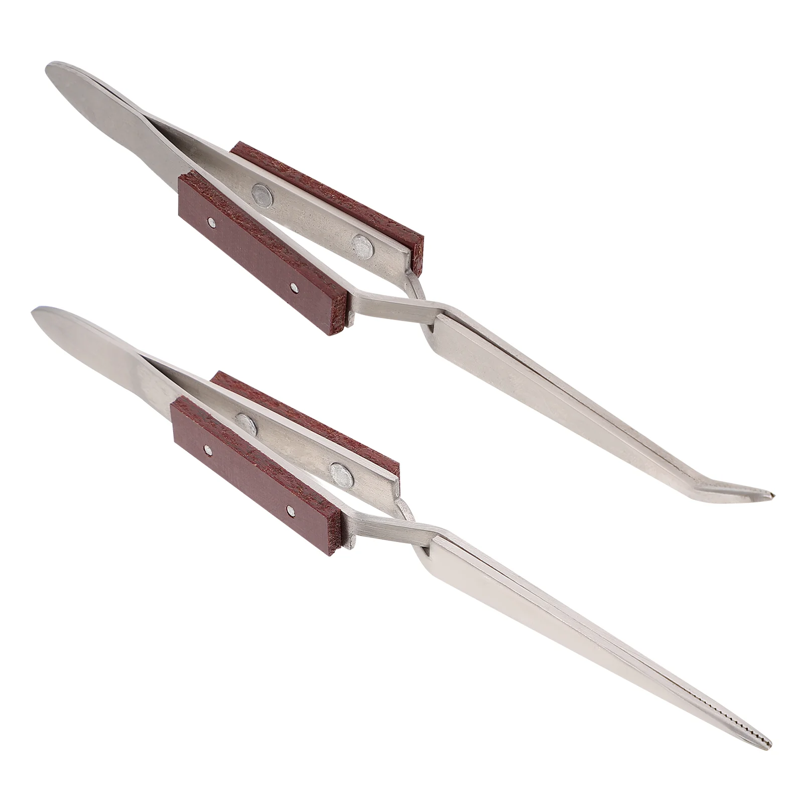 

2 Closing Tweezers Metal Self- Gripping Tweezers Rebounding Tweezers Cross Lock Grip Straight Tweezers