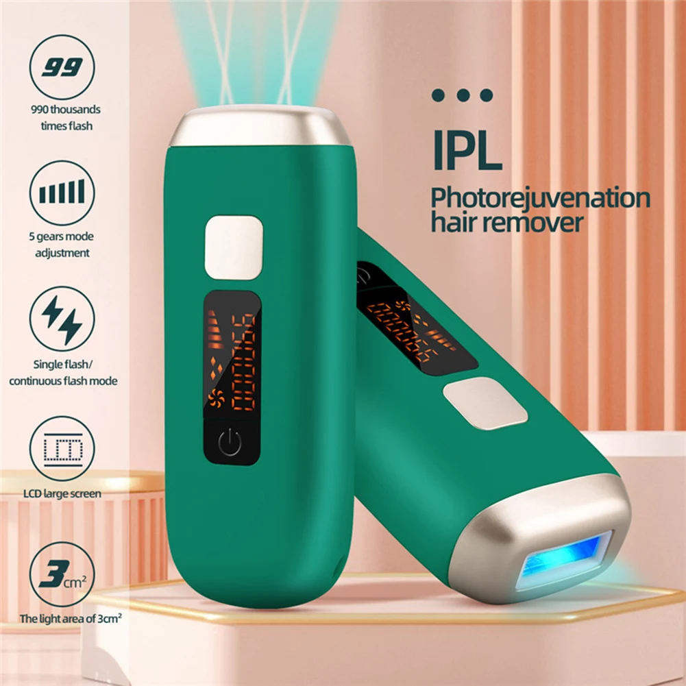 

Flash Hair Removal Women Permanent Painless Body Epilator Dark Green Trimmer 110V-240V ABS Single Flash / Continuous Flash Mode