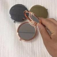 1 pc portable folding mirror compact stainless steel metal makeup cosmetic pocket mirror beauty accessories