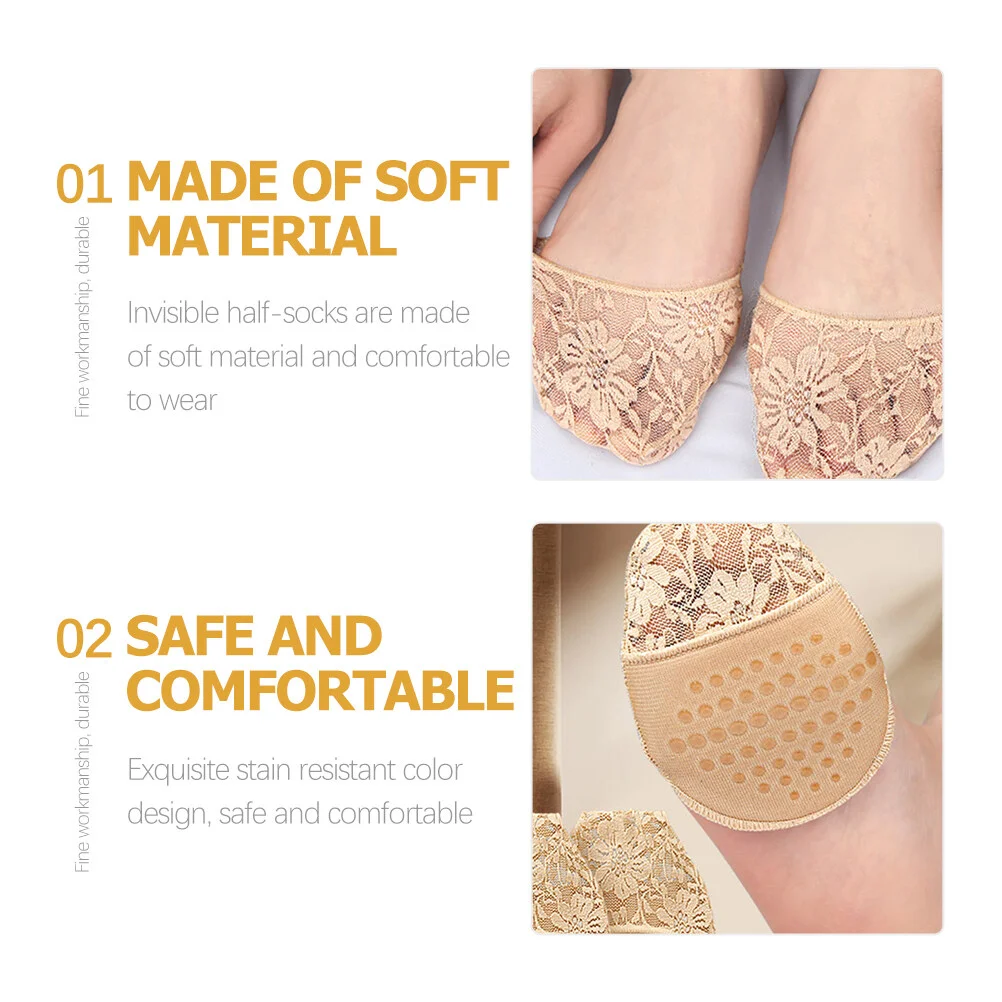 Liner Wear-resistant Half Socks Anti-slip Invisible Heelless Forefoot High