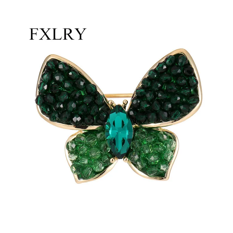 

FXLRY винтажная инкрустированная цирконием бабочка маленькая брошь пальто костюм корсаж кардиган противоскользящая фиксированная булавка д...