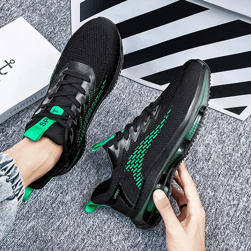 New Men's Mesh Breathable Sneakers Low-top Lightweight Trend Running Shoes Anti Skid Comfortable Outdoor Casual Sports Shoes
