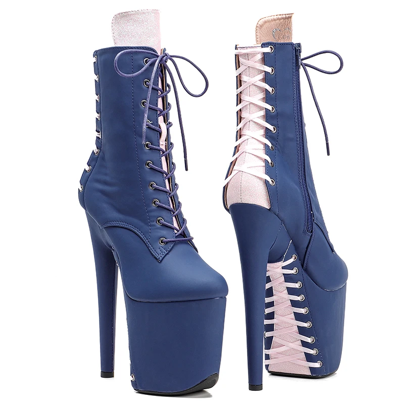 Leecabe  20CM/8inches PU Upper  material High Heel platform Pole Dance boot  fastion shoes