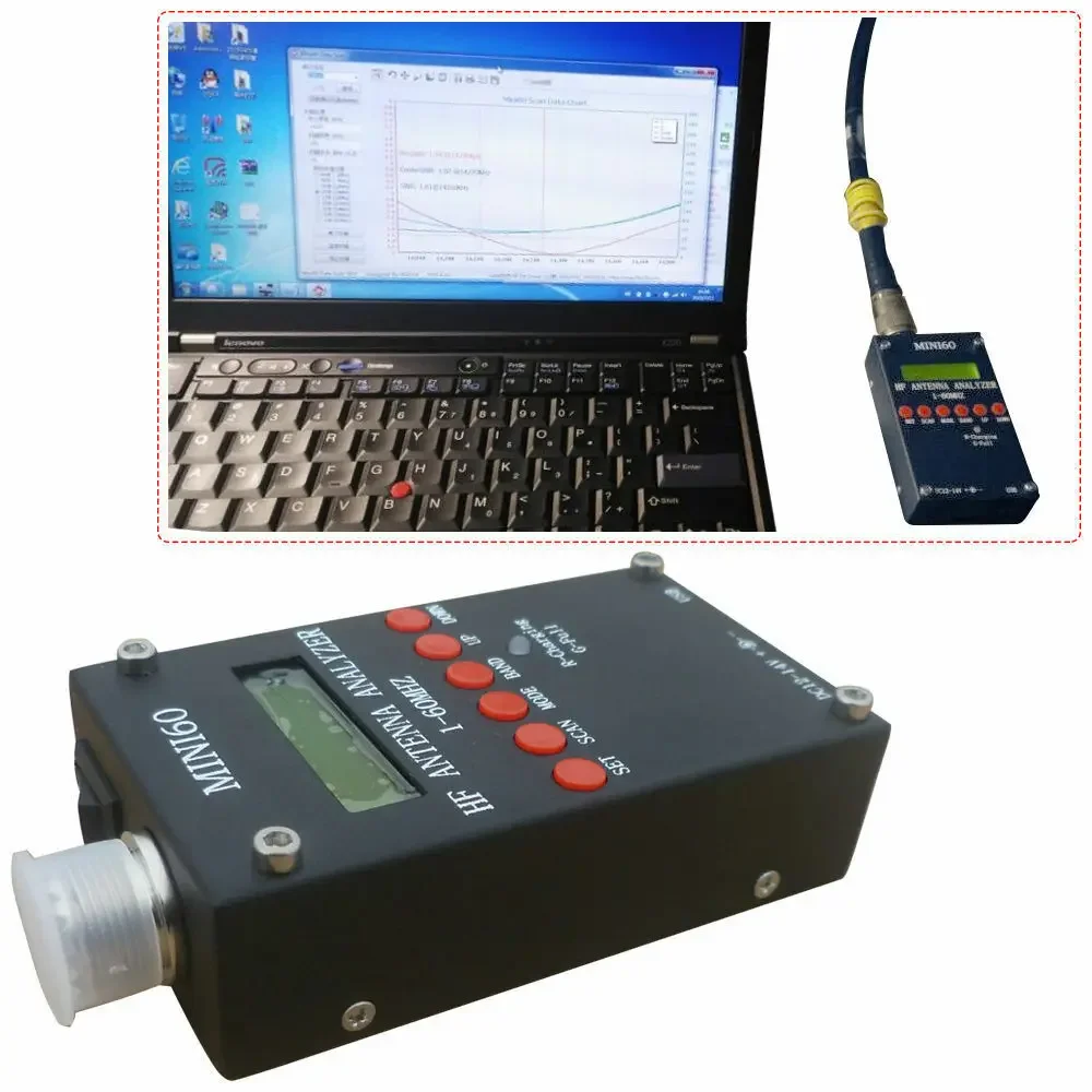 Фото Mini60 Sark100 1-60 МГц HF ANT SWR Антенный анализатор + Bluetooth + приложение Android + аккумулятор + программное обеспечение для ПК для любителей радиолюбителей №5
