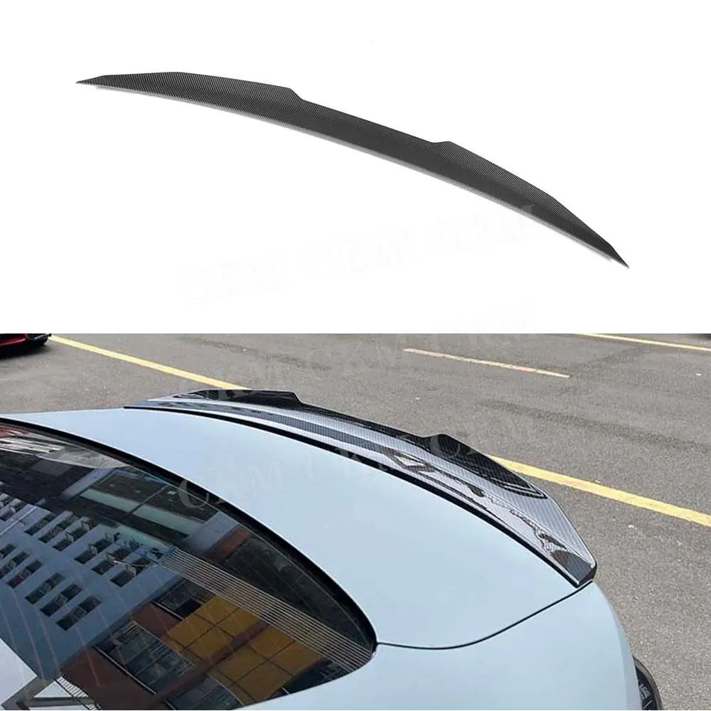 Matte Carbon Fiber Car Duckbill Trunk Wing Spoiler Rear Spoiler Splitters Lip for BMW 4 Series G22 G82 M4 Coupe 2 Door 2020+