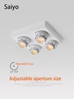 saiyo led zoomable spotlights surface mounted ceiling downlight adjustable focusing wall spots lighting 85 265v for home shop