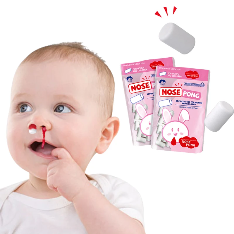 

50pcs Baby Nose Clean Cotton Column Infant Baby Care Nose Cleaner Stop Nosebleeds Nasal Discharge Children Care Accessories