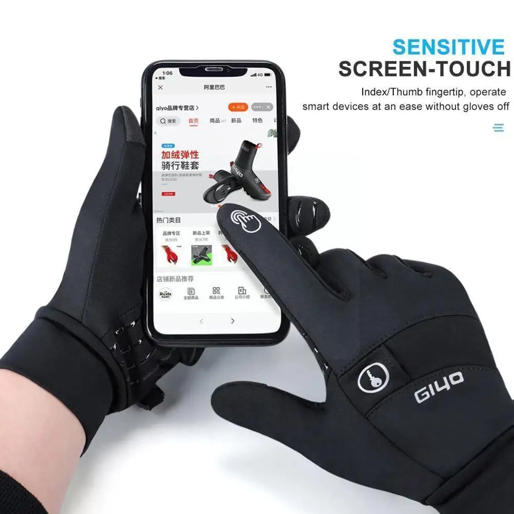 

Winter Cycling Gloves Waterproof Screen Bicycle Gloves Windproof Motorcycle Gloves Sports Warm Outdoor Scooter Ski Riding D4t1