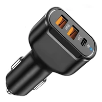 usb c fast car charger 3 ports power delivery pd car adapter 30w wireless car charger fast charging mini car charger for smart
