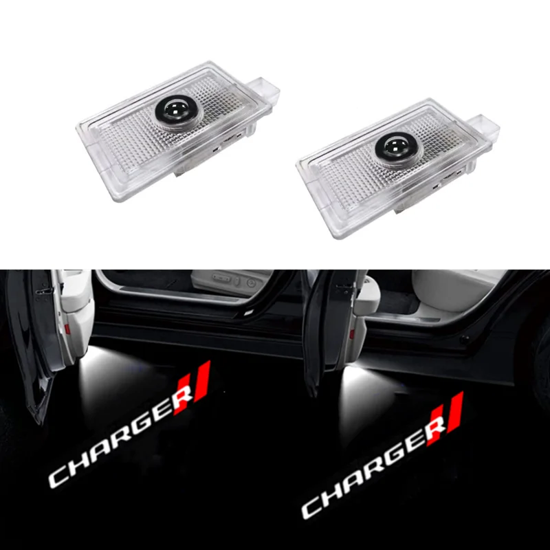 

2Pcs Car Door Light LED Welcome Projector Lights For Dodge Logo Ghost Shadow Lamp Auto Accessories