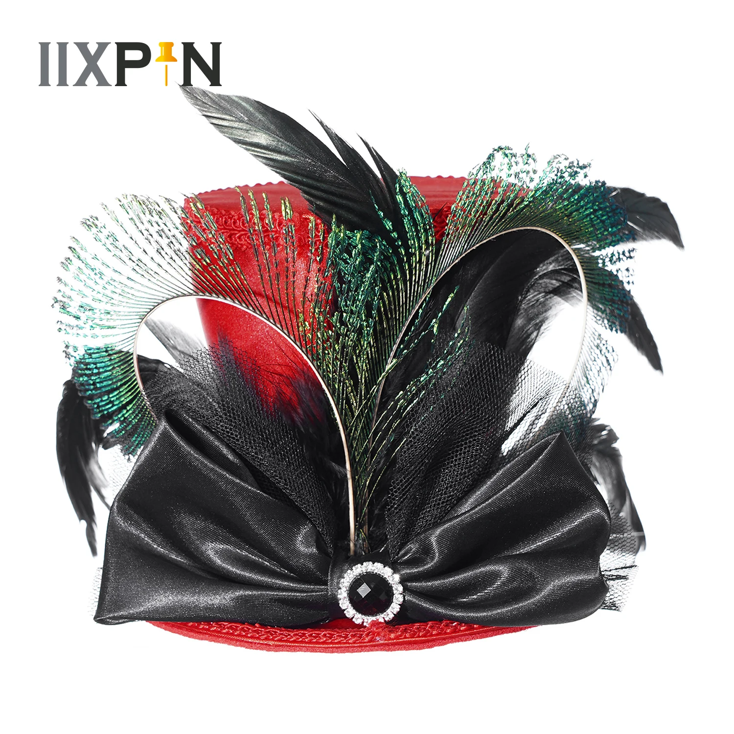 

Женская маленькая шляпа в стиле "Лолита", мини-головной убор, головной убор с перьями для вечеринки, бандаж для волос для косплея