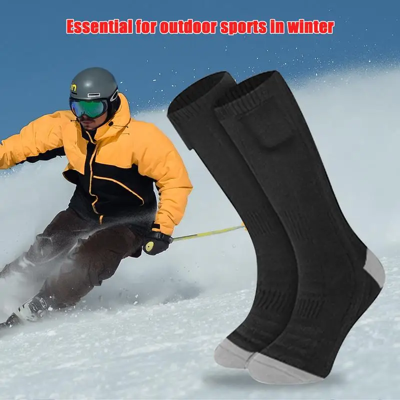 1Pair Men Women Battery USB Charging Thermal Leg Self Heating Socks Winter Cycling Electric Heated Socks Foot Warmer Socking