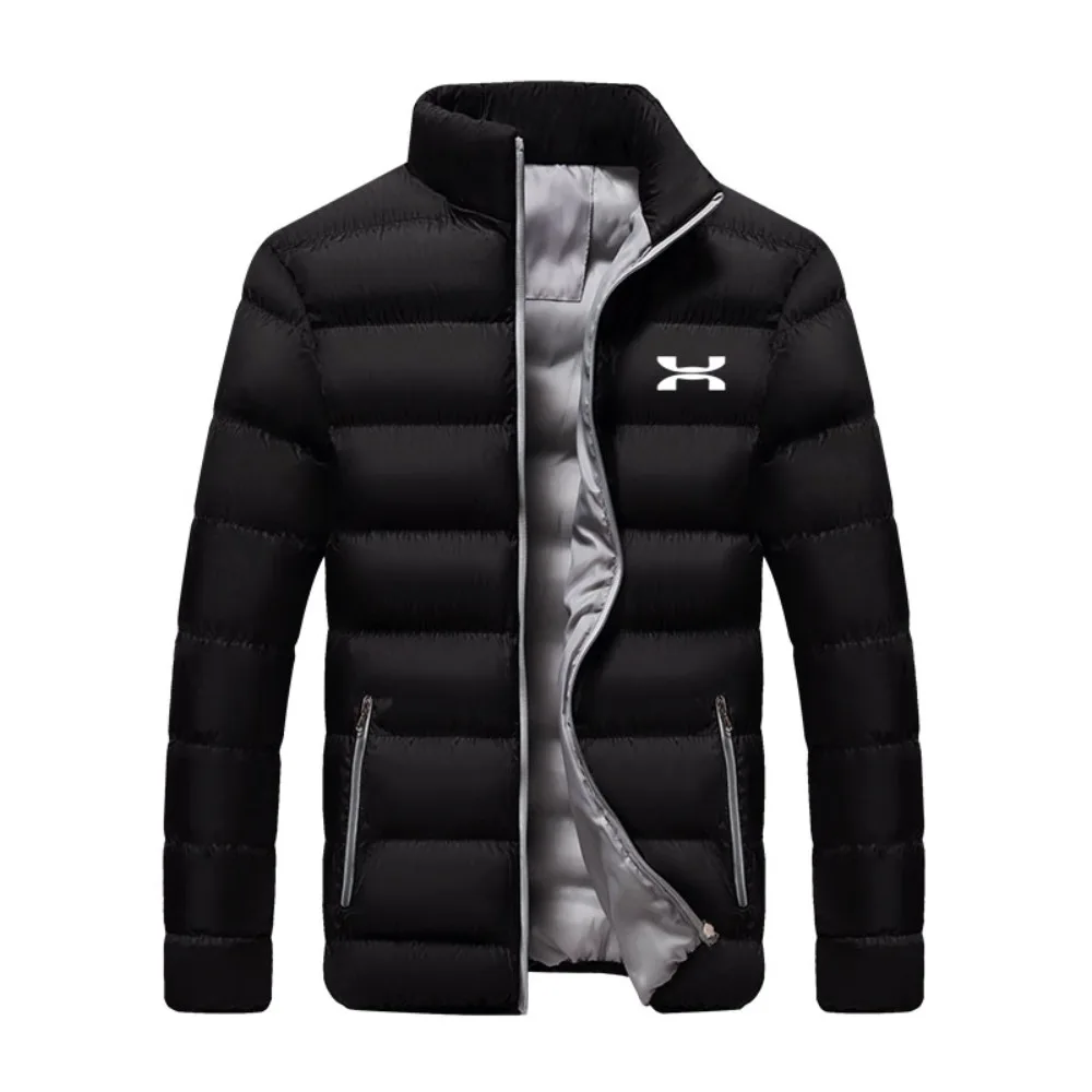 

2023 New Men's Standing Collar Winter Coat Andema Cotton Coat Thickened and Warm Parker Solid Color Fashion Street Style