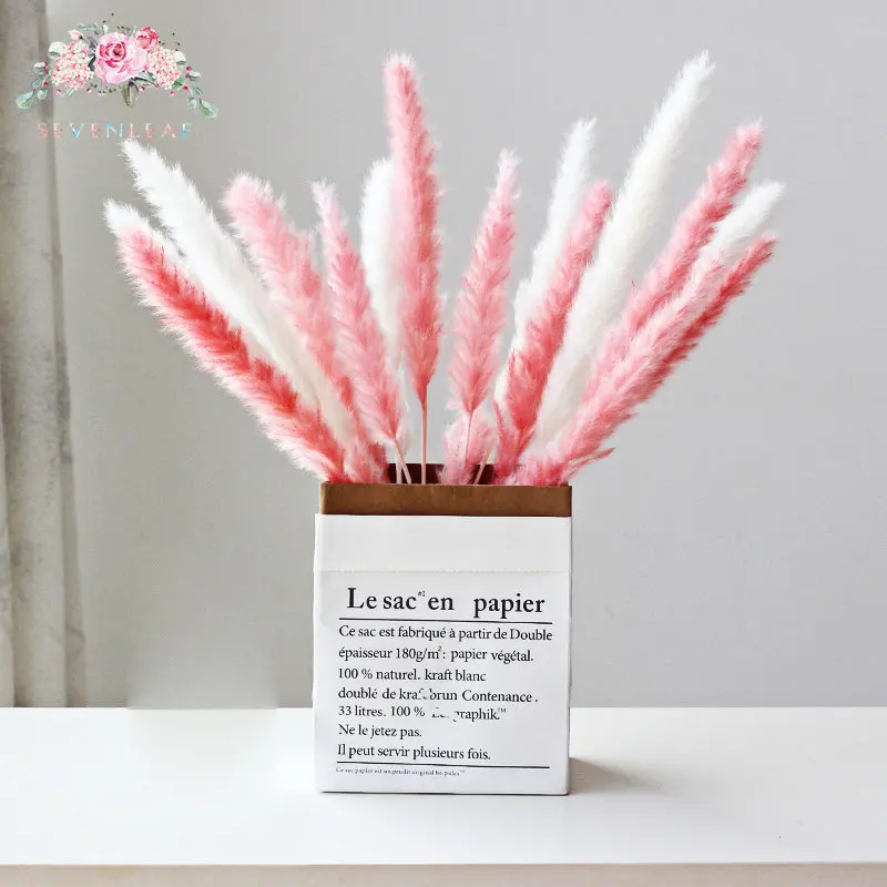 

15PCS Real Dried Natural Grass Reed Flowers Dry Small Bulrush Bouquet Pampas Reeds Garden Decor Wedding Home Room Decoration