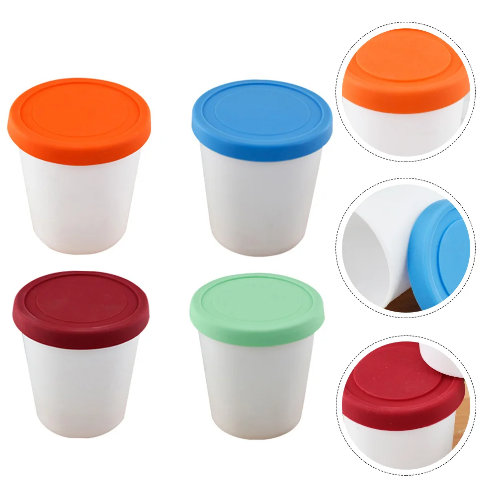 

Ice Cream Freezer Storage Cup Containers Container Cups Dessertfood Bowl Jars Parfait Lids Homemade Lid Organizermousse Pint