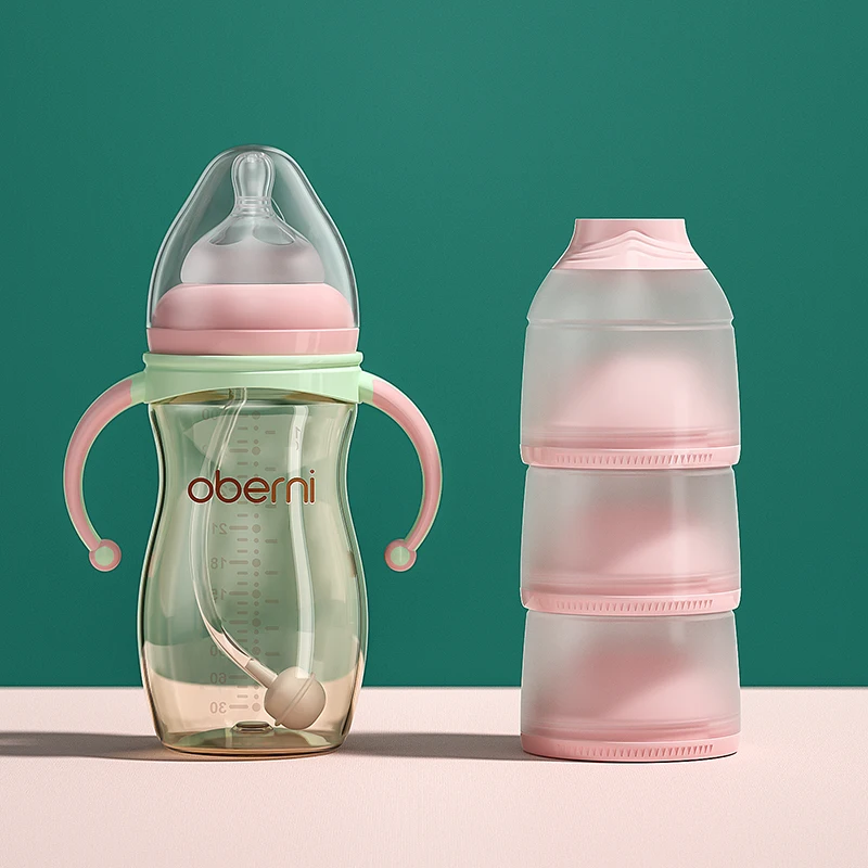 Детская бутылочка Oberni PPSU с ручкой устойчивая против падения 300 мл идеально