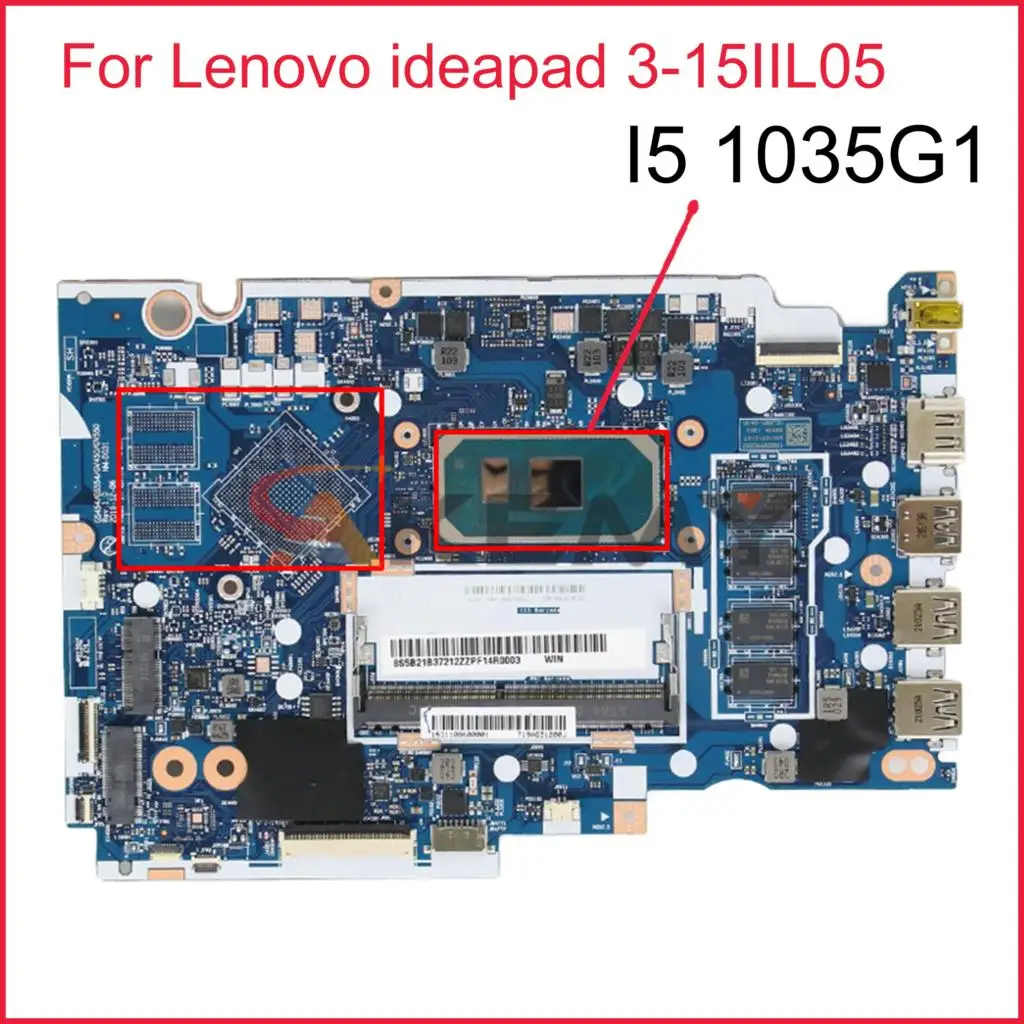 

NM-D031 For Lenovo ideapad 3-15IIL05 Laptop Motherboard with CPU I5 1035G1 UMA RAM 4GB DDR4 100% Fully Tested