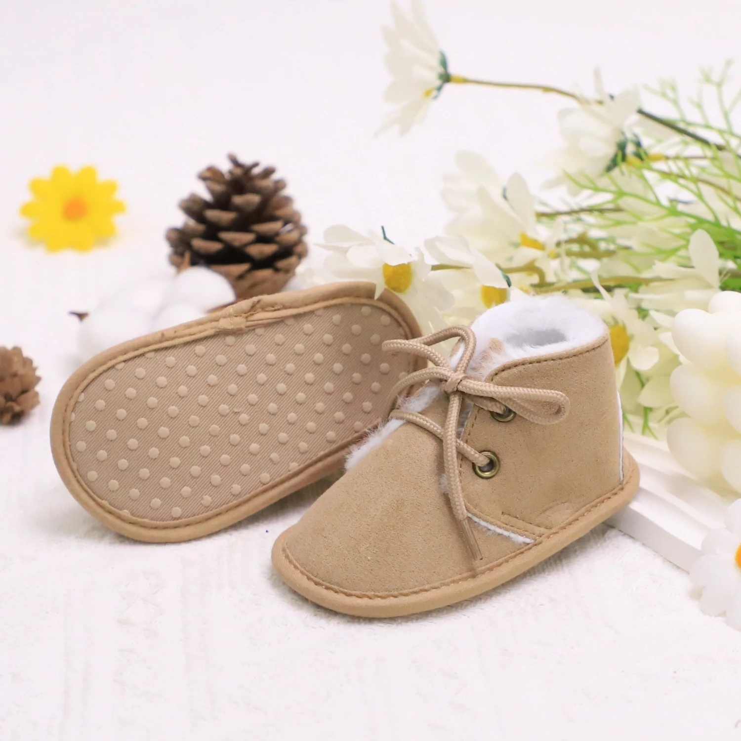 Сапоги для малышей от 0 до 1 года с нескользящей радужной шнуровкой