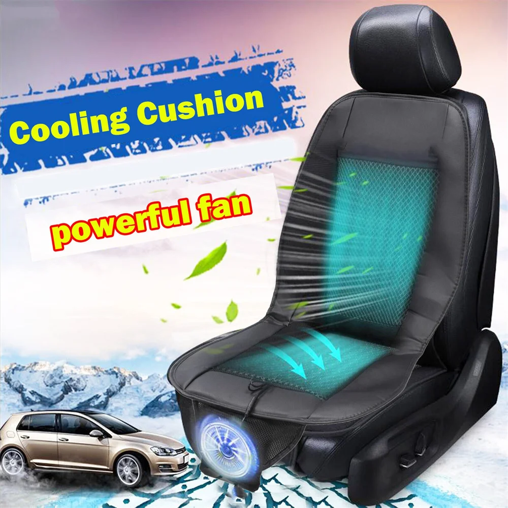 

New Summer Cool Cushion Fan Blowing 12V Car Ventilation Seat Covers Cigarette Lighter Control Auto Seat Cooling Air Cushion
