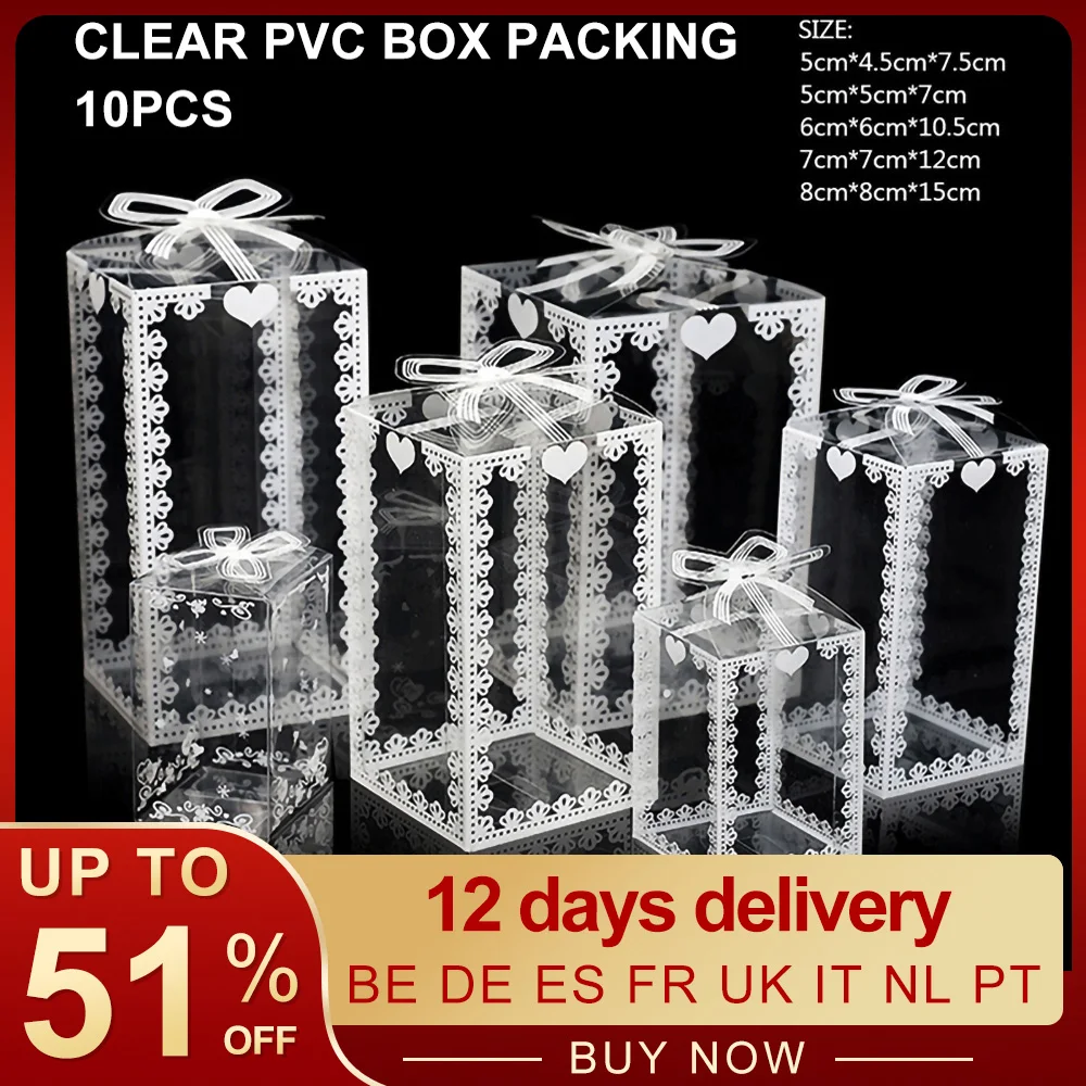Packing Wedding/christmas Favor Cake Packaging Chocolate Candy Dragee Apple Gift Event Transparent Box