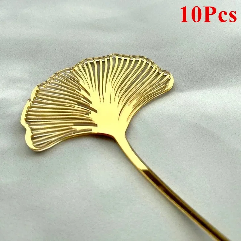 

Золотые листья гинкго, акриловый топпер для торта, Dateco, 10 шт