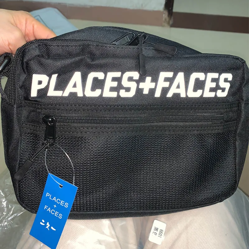 

New PLACES+FACES 3M Reflective Messenger Bag Men Women Color Matching Shoulder Bag P+F Retro Sports Chest Bag Real Picture gym