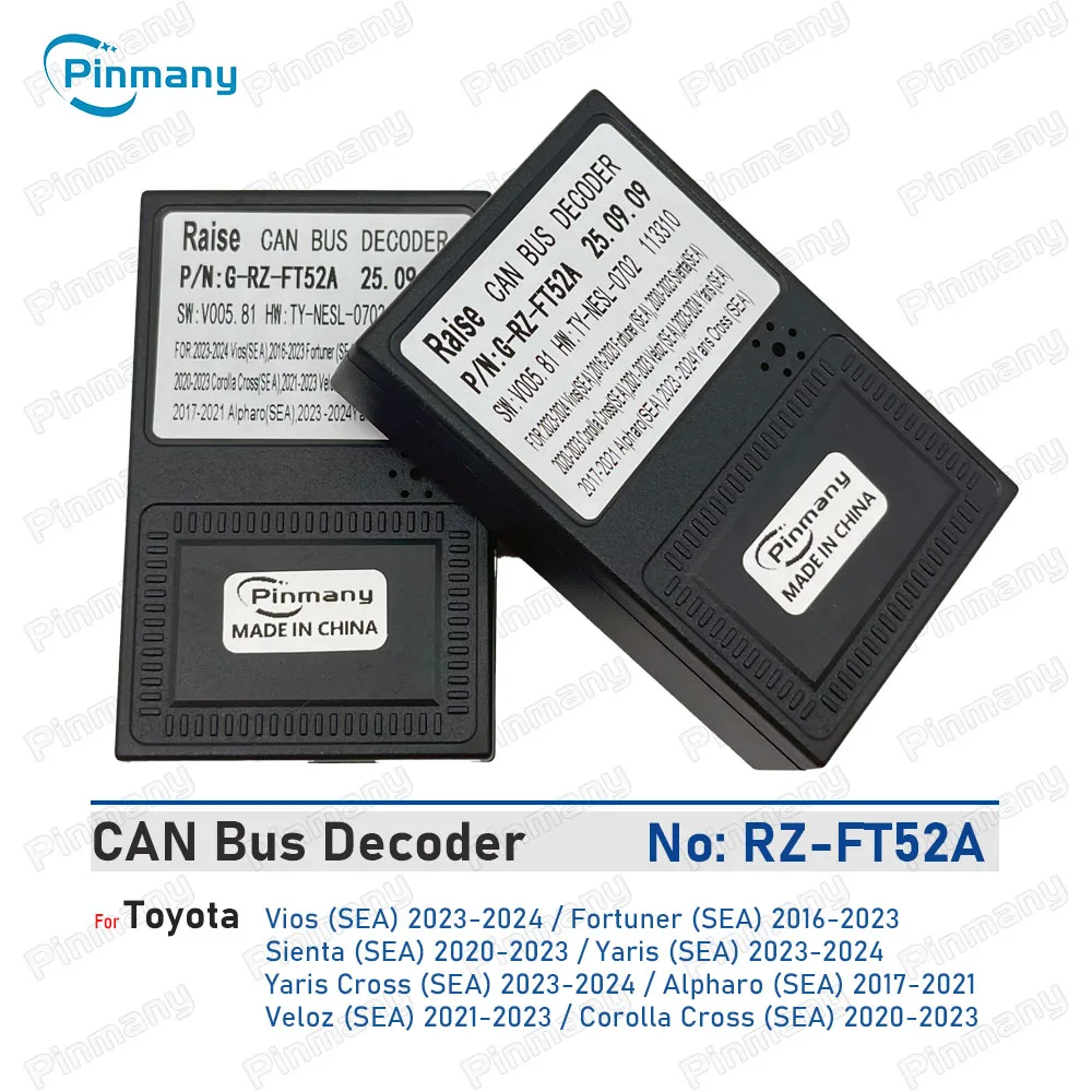 

Автомобильный радиоприемник CAN Bus декодер RAISE RZ-FT52A черный ящик для Toyota Vios Fortuner Sienta Yaris Cross Alpharo Veloz Corolla Cross