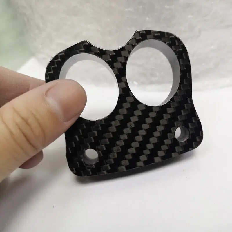 

Carbon Fiber Key Chain Necklace Pendant EDC Portable Tools Finger Ring Gift
