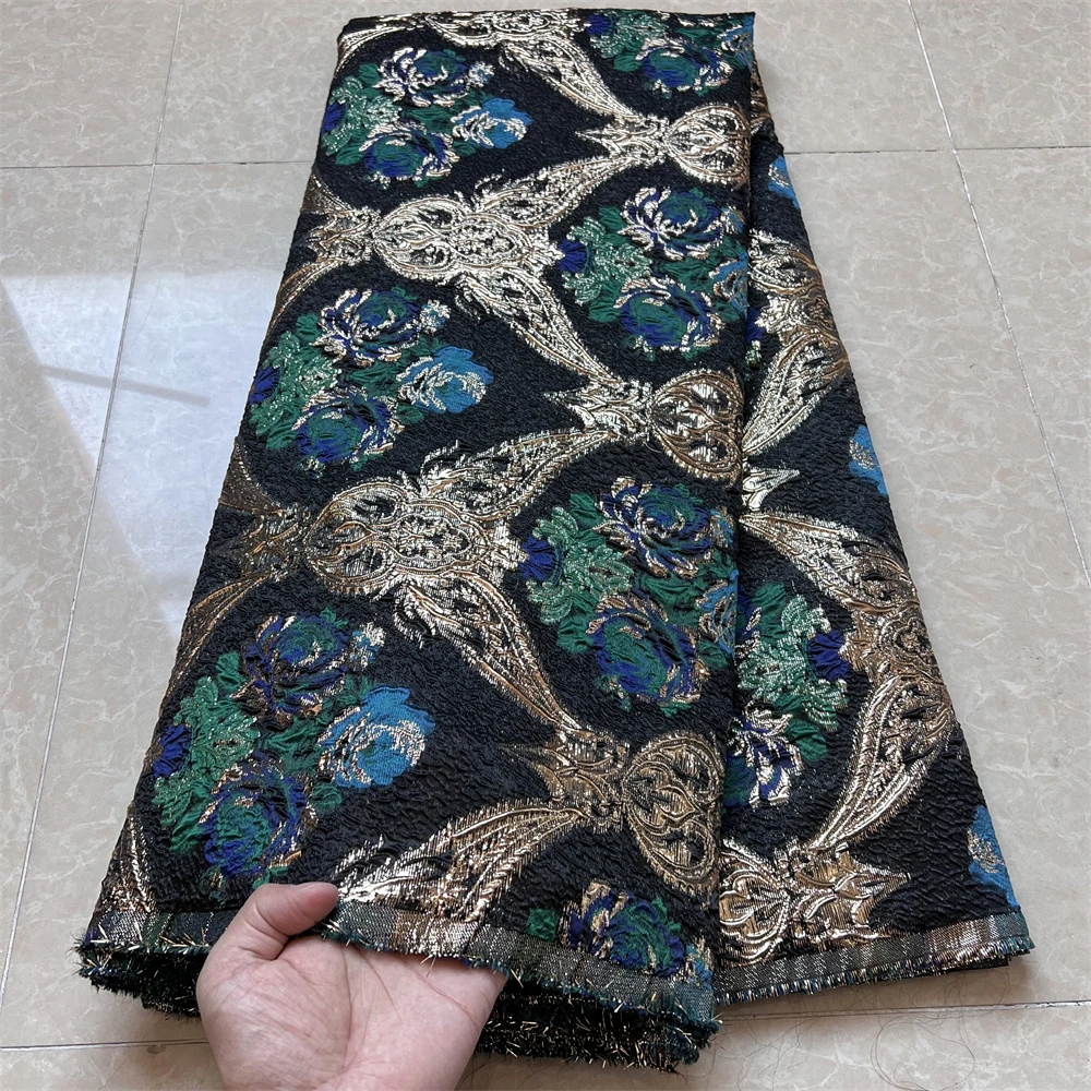 

2023 High Quality African Nigerian Tulle Lace Fabric Organza Jacquard Embroidery Guipure Party Gown Dress Brocade French 5Yard