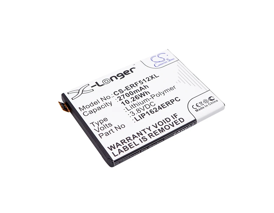 

CS 2700mAh / 10.26Wh battery for Sony Ericsson F5121, F5122, Xperia X, Xperia X Dual 1300-3513, LIS1624ERPC