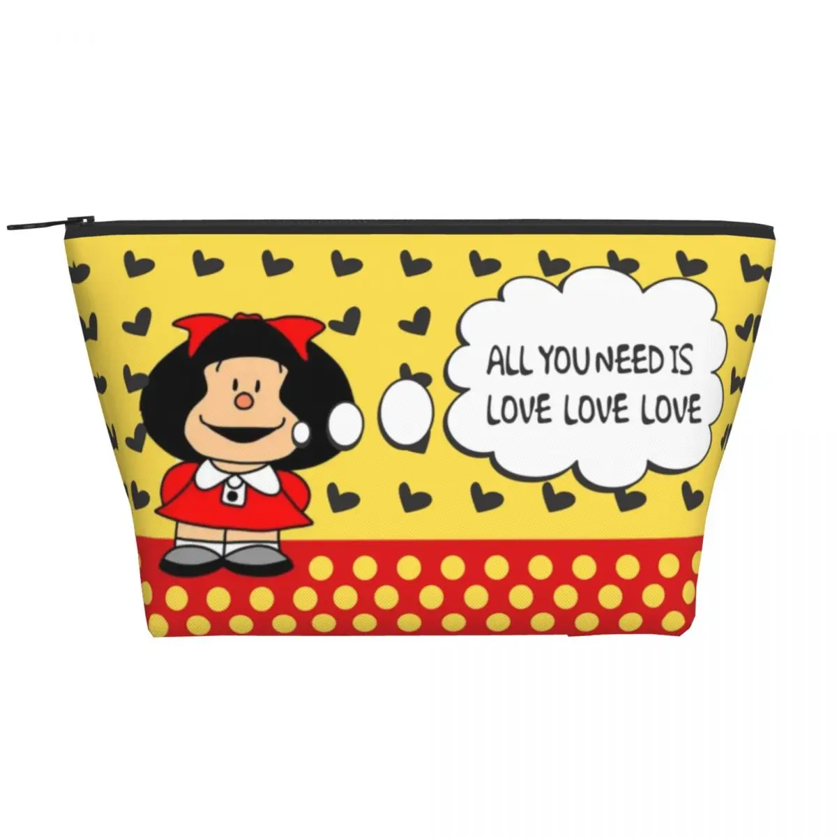 

Custom Mafalda Changing The World Toiletry Bag Women Cute Funny Makeup Cosmetic Organizer Lady Beauty Storage Dopp Kit Box