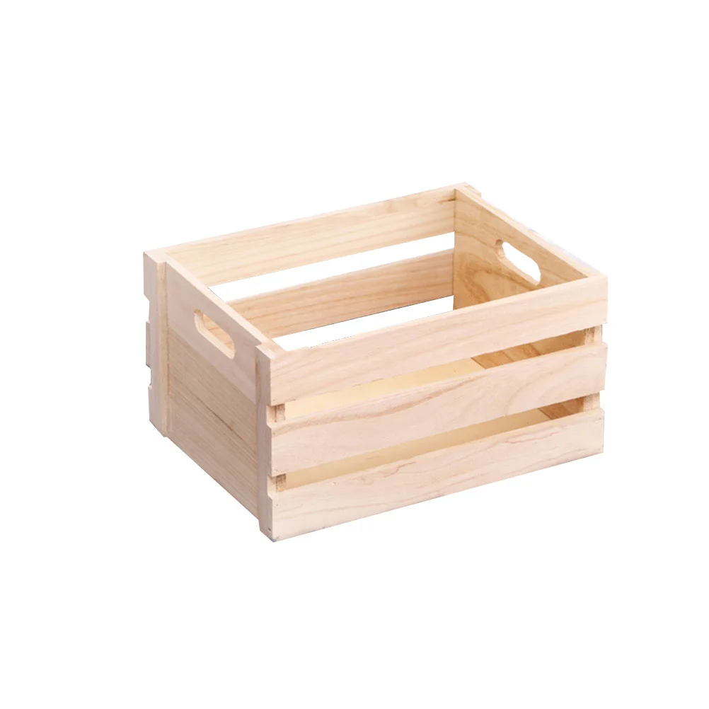 

Wooden Crates Unfinished Wood Crate Box Wooden Storage Fruit Crate Desktop Window Display Container for DIY Craft Home Caisse