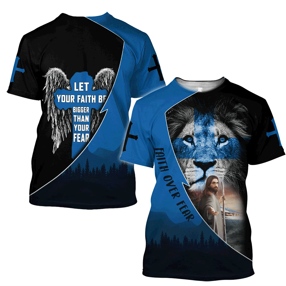 

CLOOCL Men’s T-Shirt Christian Jesus and Lion 3D Pattern Women Shirt Unisex Short Sleeve Fashion Casual Streetwear Drop Shipping