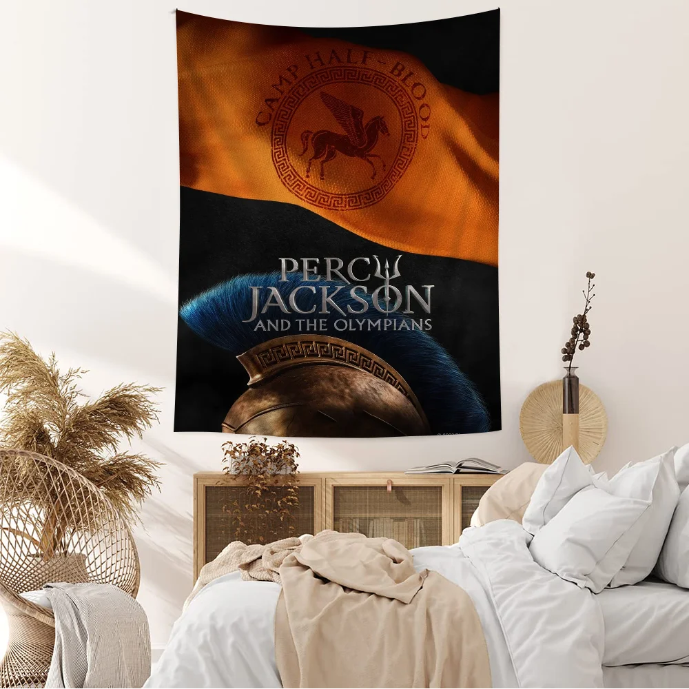 P-Percy J-JacksonS O-Olympians Anime Tapestry Hippie Flower Wall Carpets Dorm Decor Hanging Home