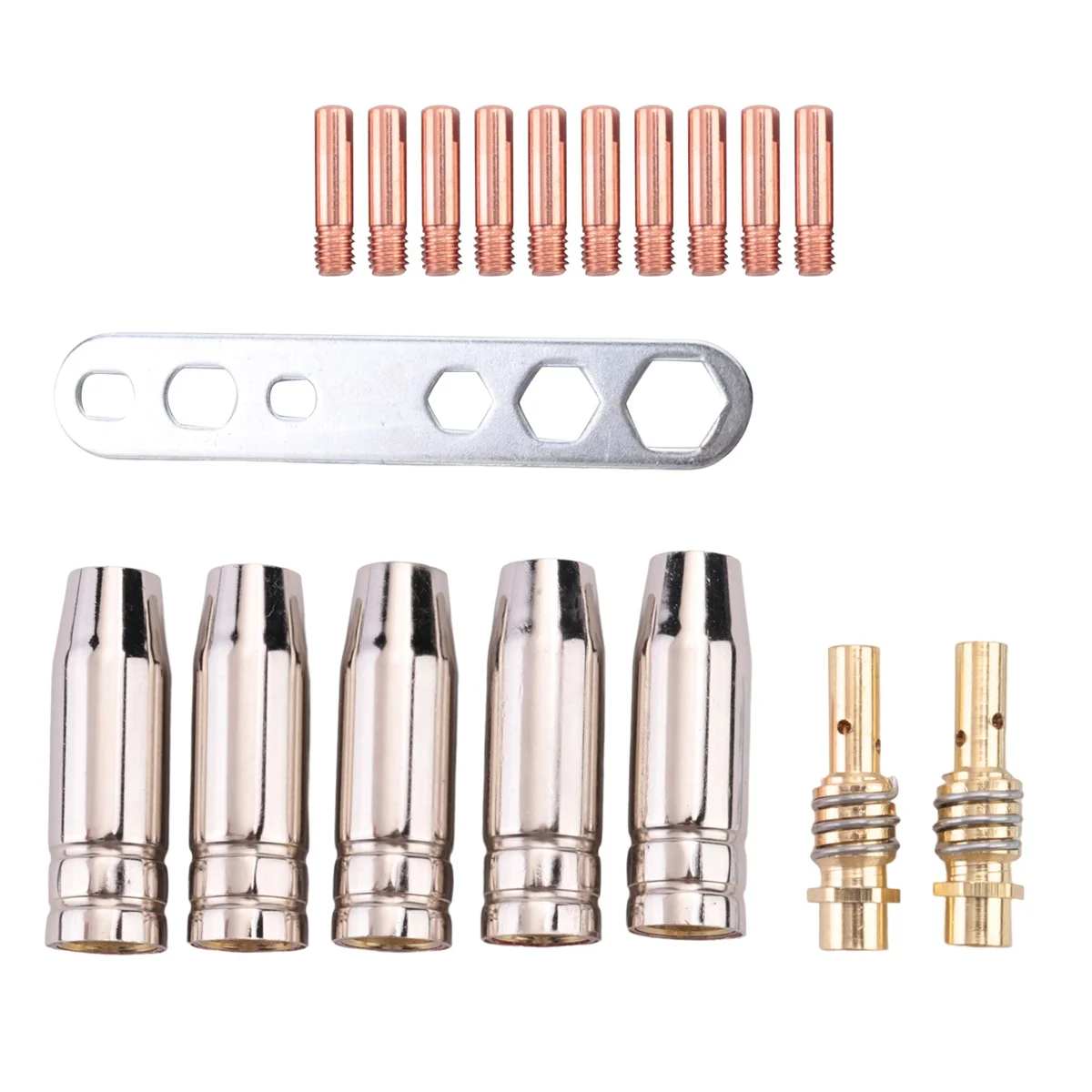 18 PièCes Kit de Torche Soudage Pointe Contact 0 8 мм M6 et Porte-Embouts Diffuseur Coupe Bouclier pour