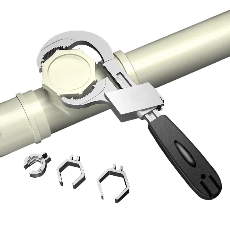 

Multifunctional Bathroom Wrench Adjustable Large Opening 80mm Spanner Sink Faucet Narrow Sewer Water Pipe Plumbing Repair Tools