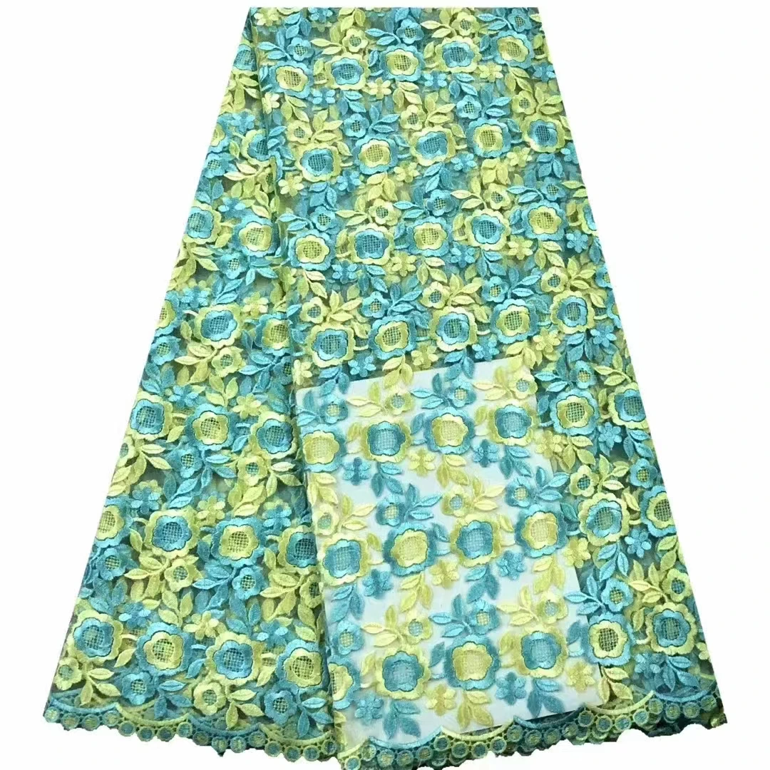 Новое водорастворимое трехмерное двухцветное кружево с вышивкой Африканское